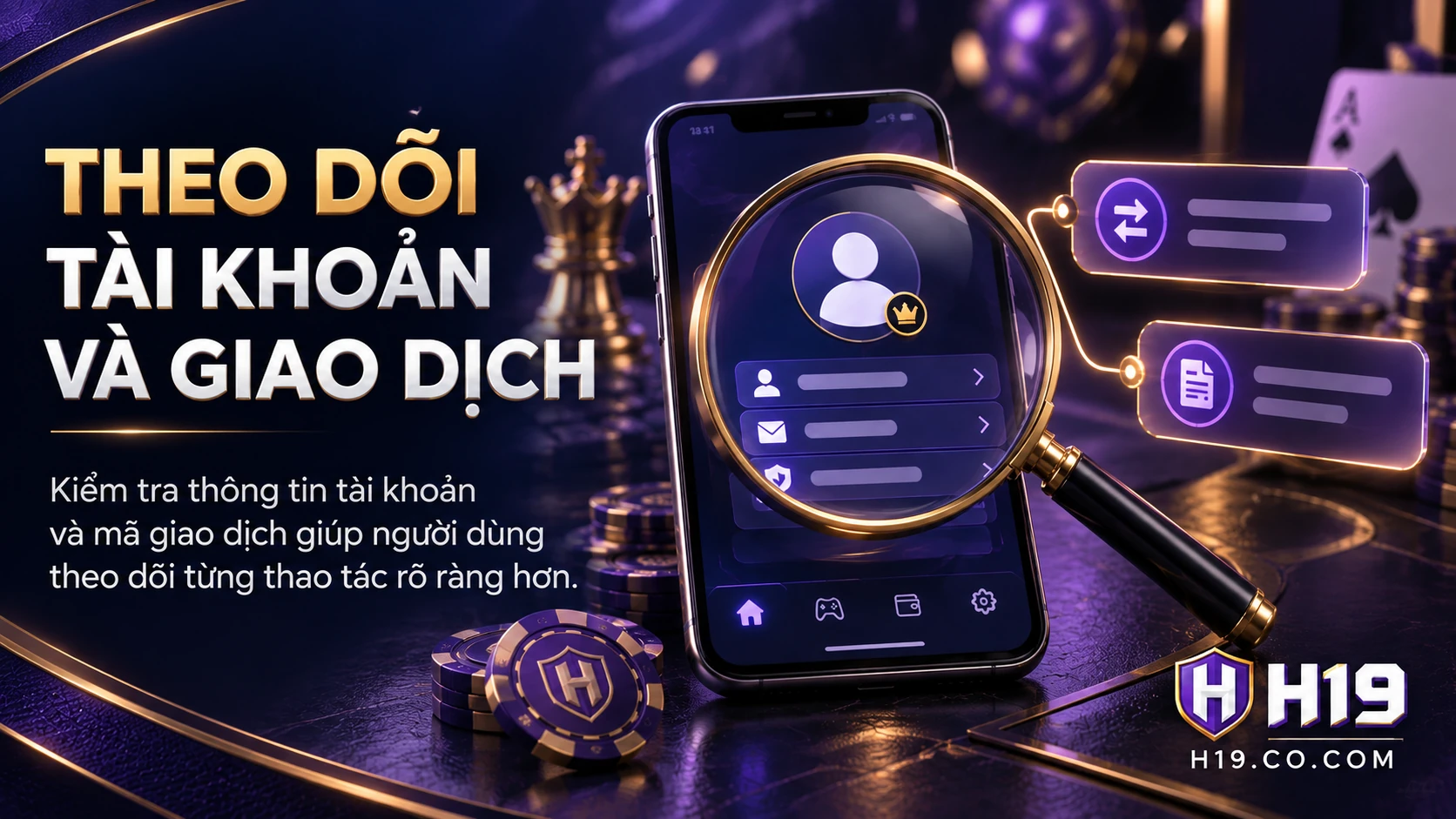 Minh họa kiểm tra thông tin tài khoản và mã giao dịch giúp người dùng theo dõi từng thao tác rõ ràng hơn